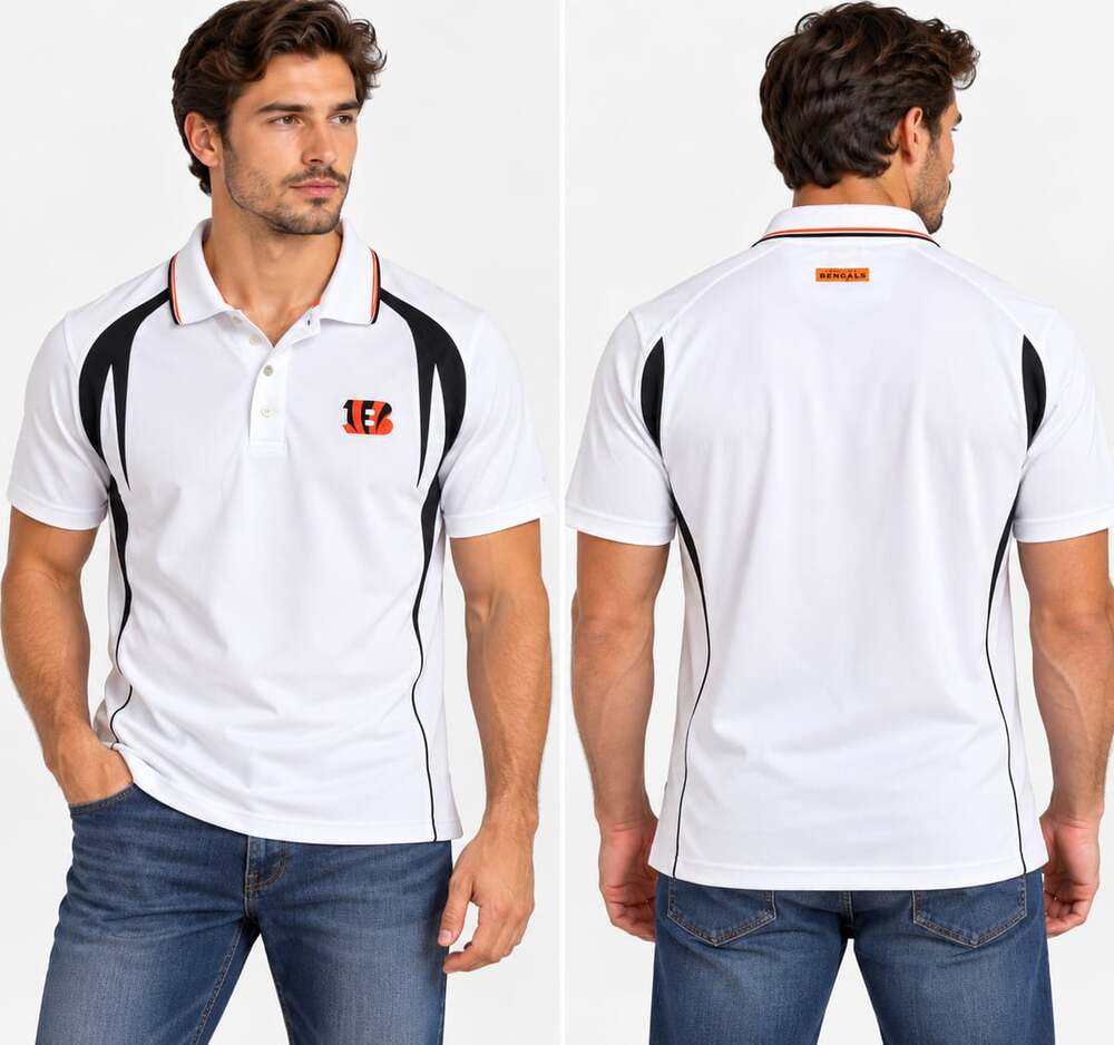 NFL Team Apparel Cincinnati Bengals Polo Shirt White L